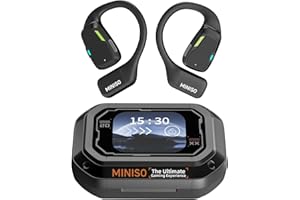 MINISO M98 AI Übersetzer Kopfhörer, 3-in-1 Echtzeit Übersetzer Kopfhörer mit app, 134 Sprachen Übersetzungskopfhörer mit LCD Touchscreen, Open Ear Übersetzer Ohrhörer für Lernen, Reisen, Business