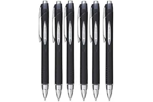 UNI-BALL Uni Ball Noir rétractable Jetstream Pointe Stylo roller Pointe 1 mm Large 12 (Lot de 6)