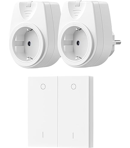 DEWENWILS Draadloze stopcontacten met afstandsbediening, 16 A, 3500 W, plug-in aan/uit draadloze wandschakelaar, geen kabel nodig, uitbreidbare lichtschakelaar voor feestdagdecoratie, 30 m bereik