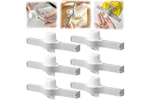 Hshenjhu 6 Stück Verschlussclips mit Ausschütter, Verschlussklammern zur Lebensmittelaufbewahrung mit Ausgüssen, Feuchtigkeitsabdichtungsklemme, für Küchenchips Lebensmittelbeutel Haustier