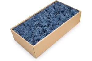 NaDeco Islandmoos in Natur und 30 weiteren Farben zur Auswahl | Deko-Moos | Rentier-Moos | Reendier Moos | Bastel-Moos | Dekomoos | Moos-Deko, Farbe:Blau