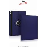 Fuchsia iPad Air 13 M3 2025 ile Uyumlu 360&deg; Yatay Dikey D&ouml;nebilen Deri Tablet Kılıfı
