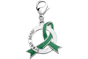 CENWA Organ Donors Green Ribbon Charm Zipper Pull Organ Donor Gift Organ Donation Awareness Kidney Donor Thank You Gift