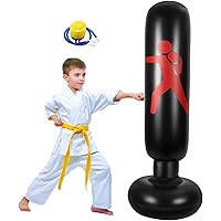 FOYOCER Boxsack Standboxsäcke Kinder Aufblasbare Boxsäule Tumbler für Sofortiges Zurückprallen zum Üben von Karate…