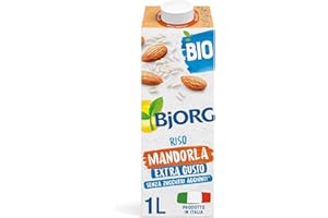BJORG Bevanda Riso e Mandorla, Bevanda Vegetale Biologica, 100% Ingredienti di Origine Vegetale, Senza Zuccheri Aggiunti, Senza Glutine, Gusto Goloso, Prodotto in Italia, 1L