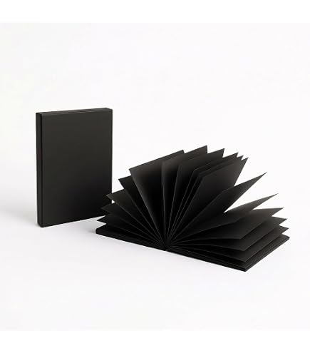 Libro A Fisarmonica Seawhite A5 Con Carta Nera 170 G/m² – 70 Pagine Per Disegno E Foto, Con Custodia