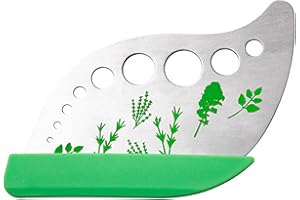 KOOLEVER Herb Stripper Tool 9-Hole Stainless Steel Herb Cutter Leaf Stripper with Protective Cover, Herb Chopper for Fresh Herbs, Kitchen Gadgets for Vegetables, Kale, Rosemary, Thyme, Mint