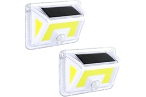 YD LIFE 2pcs 500LM Lampe Solaire Extérieur, 3 Modes LEDs Projecteur Solaire avec Éclairage à 180°, Lampe Murale Étanche IP65 avec Détecteur de Mouvement, pour Jardin, Patio et Garage