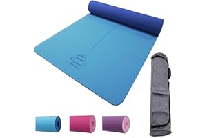 CAFETEE MAHUVA – Tapis de yoga fitness sport – confortable idéal relaxation pilates musculation – sac de transport pour voyages - intérieur ou plein air – léger et antidérapant – recyclable non toxique