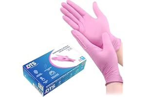 DTS PROTECT Nitrile Gloves - Disposable Pink Gloves Box of 100 - Free from Latex, PPE, Sterile, Medical and Surgical Gloves (Small)