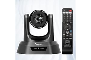 Tenveo NV10A Telecamera per Videoconferenze, Webcam Full HD 1080p 60fps con Telecomando, Telecamera USB-HDMI-SDI con Zoom Ottico 10X per Riunioni Skype/Zoom e Live Tik Tok
