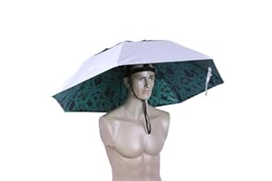 Demiawaking Regenschirm für Regen und Sonne, Angelhut, Sonnenschutz, tragbar, UV-beständig Sonnenschirm, Regenschutz, Reise-Hut, Outdoor-Regenschirm zum Angeln, Durchmesser 95 cm (Camo)
