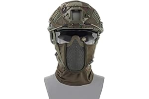 NC NC Taktisches Airsoft Paintball Schutzhelm-Set, Sturmhauben-Netzmaske mit Vollgesichtsschutz im Ninja-Stil für Wilde Jagd CS-Spiele usw.
