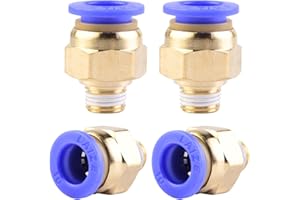 ANGEEK Set di 4 raccordi rapidi con filettatura esterna diritta Push to Connect Fittings 10 mm 1/8 '' PT