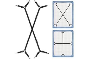 Yuqilin 2 Stück Bettlakenspanner, Universal Spanner für Bettlaken, Wiederverwendbar Lakenspanner, Einstellbar Matratzenspanner, für Bettlaken, Sofabezüge, Bügelbrettbezüge (Schwarz)