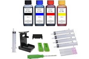 Inkpro Nachfüllset für PG-560 (XL) Schwarz + CL-561 (XL) Color - 4 x 100 ml Nachfülltinte für Pixma TS5300, TS5350, TS5351, TS5352, TS5353, TS5450, TS5451, TS5452, TS7400, TS7450, TS7451