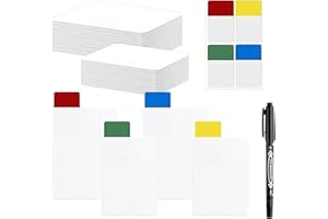 CNYMANY 80 pcs Tall Trading Card Dividers, White, Polypropylene, A4/Letter, 4.4 x 3.2in & 3.8 x 2.7in, No Holes, 80 Sticky Notes & 1 Pen, Sports & Trading Card Accessories
