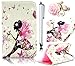 Produktbild Sunroyal Samsung Galaxy Tab A 7.0 Hülle im Bookstyle - Ultra Schlank Superleicht Ständer Slim Shell Strass Rhinestone Bling Case Cover SchutzHülle Etui Tasche für Samsung GALAXY Tab A 7.0 SM-T280 (7 Zoll) Tablet-PC mit Auto Aufwachen Schlaf + 1x Schleife Kristall Bling Strass Rhinestone Diamant Anti Staub Schutz Stecker Stöpsel + 1x Metall Eingabestift Stylus,Schön Mädchen Engel Fairy Muster