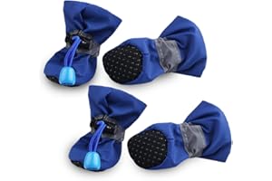 Fezf Calzini Antiscivolo per Cani, Scarpe e Protezione per Zampe (Blu)