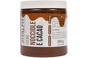 ITALFIT PIU' GUSTO, ZERO ZUCCHERI Crema Proteica Senza Zuccheri Aggiunti | Crema Spalmabile | Senza Conservanti e Coloranti | Senza Glutine e Olio di Palma | Prodotto Artigianale | Origine Sicilia | 250 gr (Nocciole e Cacao)