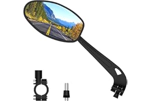 RAOOT Specchietti per Bicicletta | Specchietto Bici Elettrica Sinistra | Ampio Campo Visivo HD | Specchio Convesso per Bicicletta | Accessori Bici