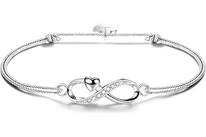 F.ZENI Braccialetti da donna in argento 925 braccialetti infinito con brillanti zirconi amore per sempre braccialetti per regalo gioielli per ragazze con confezione regalo