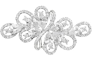 QUKE Glänzende österreichische Cubic Zirkonia Kristall Braut Brosche Pin für Frauen und Mädchen Bräute Hochzeit Brosche Pin