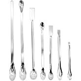 Voarge Lab Spatulas, Lab Spatulas Stainless Steel Micro Sample Spoon Double Ends Reagent Spatula for Experimenting, Powders,