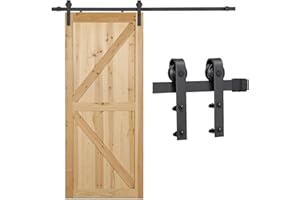 Costoffs 6.6Ft Barn Door Hardware Set Sliding Track Kit Fits Door Panel Maximum Width 40" for Indoor/Outdoor