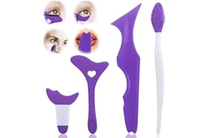 UWOBEFO Aide à L'Eyeliner en Silicone 4 Pièces Réutilisable Outil de Maquillage des Yeux Pochoirs Eyeliner en Silicone Pochoirs pour Eye-liner en Eyeliner Stencils Violet pour Visage à Lèvres