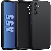 CONSTRAIN Samsung Galaxy A55 ile Uyumlu Kadife İ&ccedil; Y&uuml;zeyli Kamera Korumalı Şok Emici Silikon Kılıf &ndash; Siyah