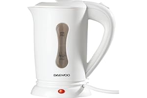 Daewoo Essentials 0.5L Dual Voltage Travel Kettle, Includes 2 Travel Cups, White
