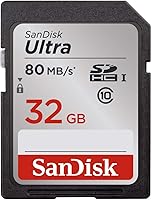 SanDisk Ultra SDHC Memory Card Up to 80 MB/s, Class 10, U1, 32 GB, Black/Grey