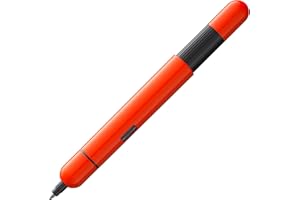 ‎LAMY Lamy pico laser orange Kugelschreiber – Innovativer Pocket Pen Kuli – mit einem Klick in Full-Size – Gehäuse aus Metall & Strichbreite M – inkl. Compactmine M 22 in schwarz