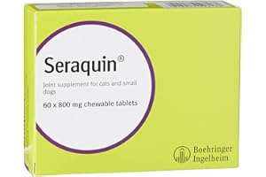 Seraquin Veterinary Joint Supplement with Turmeric for Cats and Small Dogs - 60 x 800 mg Chewable Tablets
