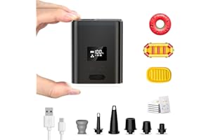 OMQ QMQ Electric Air Pump, Mini Camping Pump 4.5 kPa with 5000mAh Battery and light, Cordless Inflator Deflator for Pool Floats Air Bed Air Mattress Swimming Ring Vacuum Storage Bags