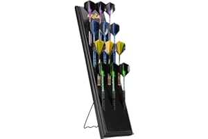 AIQILAI Darts Holder, Wall Mount or Tabletop Display, 12 Darts Storage with Metal Hook Accessory Storage Bag Organiser Dart Holder Stand for Game Rooms Bars Home, Black