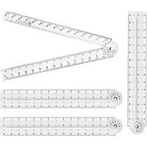 NUDFSY 3 PCS Folding Ruler, 30cm Transparent Ruler Foldable Ruler Geometric Ruler School