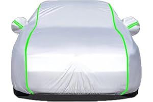 CHIHEN Telo Copriauto per 𝖥iat 500L 2012-2024 Telo Auto,Copri Auto per Esterno Impermeabile Antipolvere Anti UV Anti Vento Copertura Personalizzato con Zip Laterale E Strisce Riflettenti,Silver