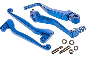 MZA MEYER-ZWEIRADTECHNIK GMBH SET Styling-Set Anbauteile (bestehend aus Brems-/Kupplungshebel und Kickstart-/FuÃŸschalthebel, + Schrauben) Farbe blau