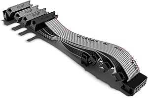 ExcelValley - 5-Pack - Cables Cinta Plana de Alimentación Eurorack Modular Synth Sintetizador [10 a 16 Pins | 25 cm - 9,84"]