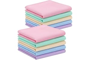 LYAI 10 Pieces 100% 60S Cotton Handkerchiefs for Womens, Soft Solid Candy Color Ladies Hankies for Women Pocket Square Towel, Women's Tea Party Gifting Weddings Ladies Cotton Handkerchiefs 16x16/40x40cm