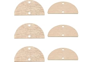 Beebeecraft 1 Caja de 35 Conectores de Medio Círculo de Latón Chapado En Oro de 18 Quilates con 2 Agujeros para Collares Pendientes Pulseras Abalorios Colgantes Manualidades Fabricación de Joyas.