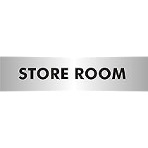 Cartello Store Room In Acrilico Effetto Alluminio Spazzolato - 190x45 Mm, Per Interni, Scritta Bianca - 2