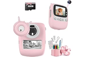 FINE LIFE PRO Aparat dla dzieci, 48 m, z kartą SD o pojemności 32 GB, zabawka z ekranem 3,0", 1080p HD, aparat cyfrowy z zabezpieczeniem przed upadkiem, dla chłopców i dziewczynek (1044)