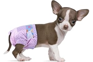 Flying Paws Pannolini usa e getta per cani, pannolini per cuccioli con elastico regolabile in vita per cani o gatti femminili in calore, pannolino con indicatore di umidità (XXS-10 conteggio)
