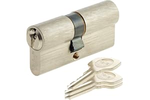 Yale YC500+ Cylindre Serrure 30x30 mm, 5 Goupilles - Porte Extérieure, Porte intérieure, Porte d'Entrée - 3 Clés, Nickelé