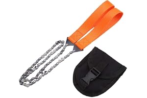 Fdit Survival Chain Saw, Portable Handheld Survival Chain Saw Emergency Chainsaw with Bag Camping Hiking Tool Situations such