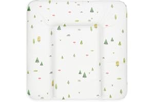 BONKY® Wickelauflage 75x72 cm - weiche Wickelunterlage - Baby Wickeltischauflage - Wasserdischt - Abwaschbar - Made in EU - 100% Oeko TEX - Wald