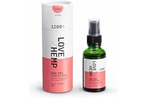 Love Hemp CBD Oil Spray 30ml, 1200mg / High Strength, Wild Cherry Flavour Oral Atomiser Spray, Premium Hemp with MCT Coconut Oil, Vegan & Gluten Free